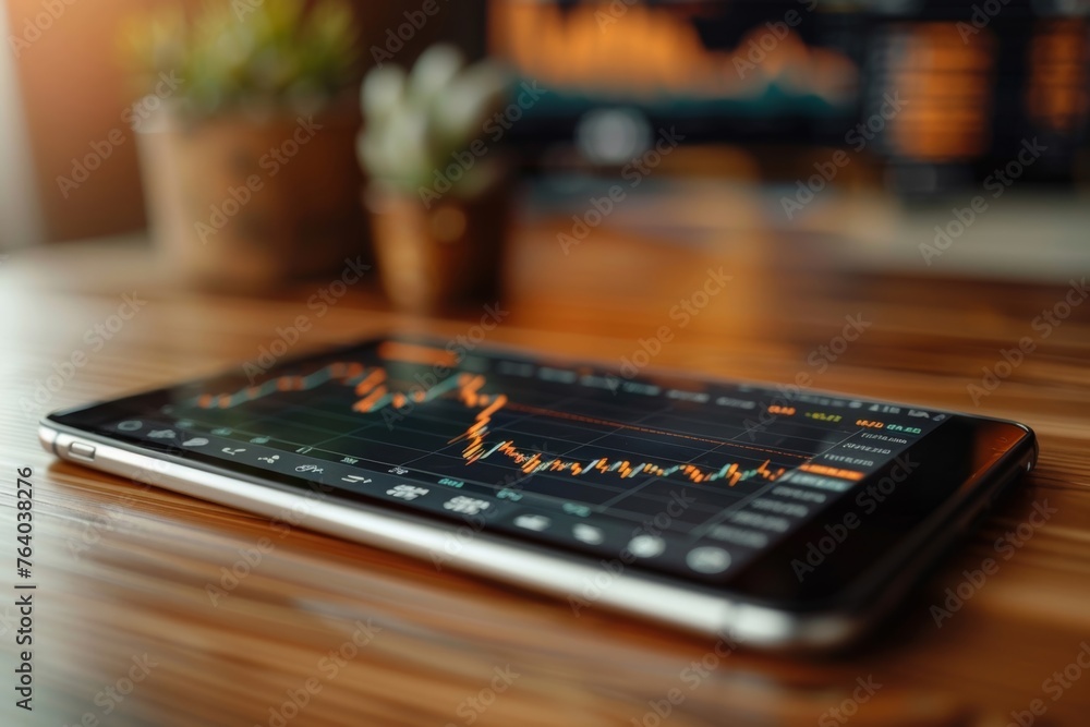 Poster close-up of a forex chart on a computer screen capturing changes post a monetary policy announcement
