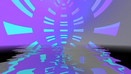 Abstract  background with geometric shapes reflecting in water