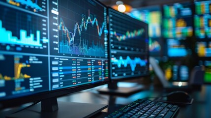 Obraz premium Develop a digital interface for tracking live market updates and economic information