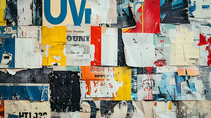 Fototapeta premium Old torn blank paper background placard surface
