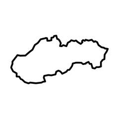 vector slovakia outline map on white background