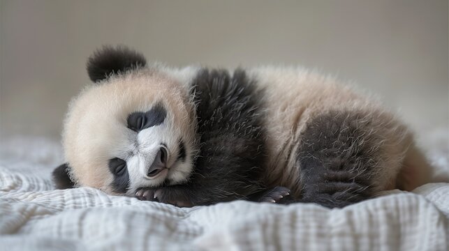 sleeping baby panda
