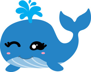 Obraz premium cute whale cartoon, sea animal