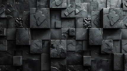 This image features a background of abstract cubic shapes with textures, resembling a modern art piece or dystopian element