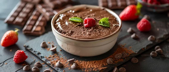 Foto op Plexiglas Deliciously unhealthy chocolate dessert focusing on indulgence and sweet temptation , vibrant © NatthyDesign
