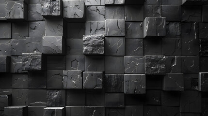 A captivating image featuring a wall of cracked and textured cubes in varying depths