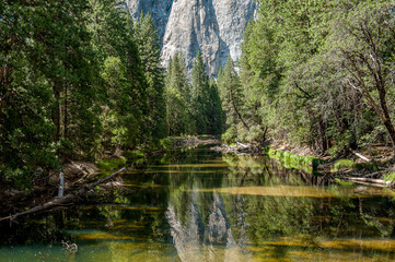 Yosemite Valley in Yosemite National Park during September in California. Formed in 1890 this is one of the oldest and most famous National Parks in the United States. - 764041625