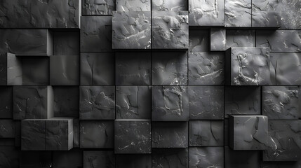 A striking visual of monochrome blocks arranged chaotically, reflecting the theme of disarray and irregularity - obrazy, fototapety, plakaty