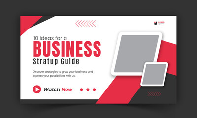 Dynamic Corporate Vibrant Red YouTube Thumbnail in Professional Web Banner Design, Boost Your Video Promotion, Creative and Business Attractive Live Stream in YouTube Thumbnail Template
