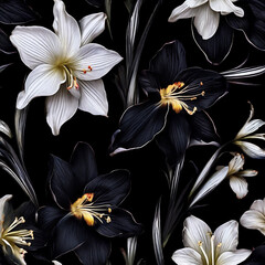 black and white flowers - 764044024