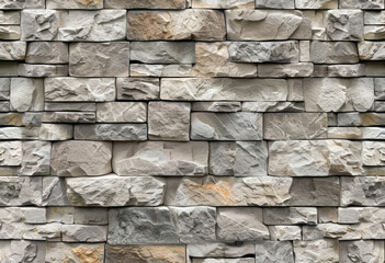 Modern stone veneer wall, seamless light-colored texture
