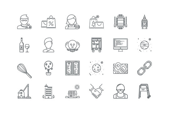 Big,boat,Christmas,Coffee,Discount,Flying,Gamer,Go,Hairstyle,Handshake,House,House,Link,Location,Mars,Menu,Money,Neptune,Programming,Real,Skull,Spa,Vacuum,Whisk,set icons, vector illustration
