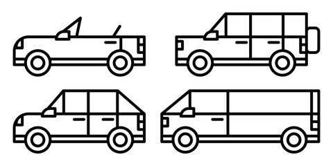 Car line icon. Transport symbol. Vector illustration isolated on white background.