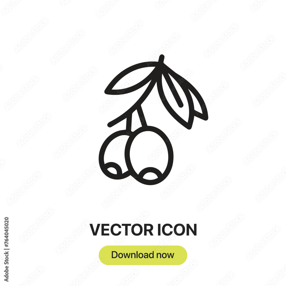 Poster olives icon vector. linear-style sign for mobile concept and web design. olives symbol illustration.