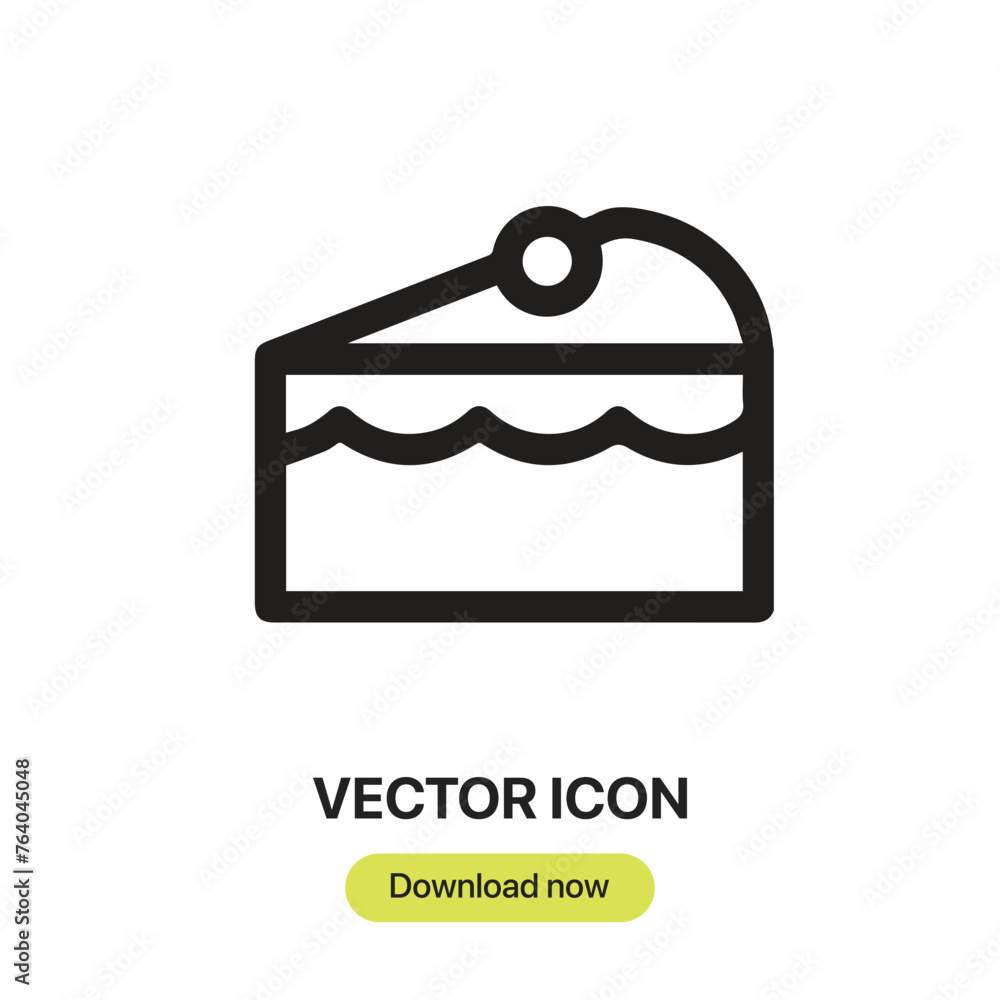 Poster piece of cake icon vector. linear-style sign for mobile concept and web design. piece of cake symbol