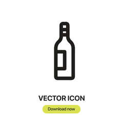 Wine icon vector. Linear-style sign for mobile concept and web design. Wine symbol illustration. Pixel vector graphics - Vector.	