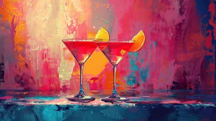 Colorful illustration of cocktails