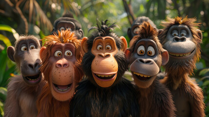 Humorous 3D creatures causing chaos in a whimsical animated zoo comedy