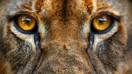 Front view lion portrait. 