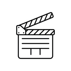 Thin Line Film Clapperboard vector icon