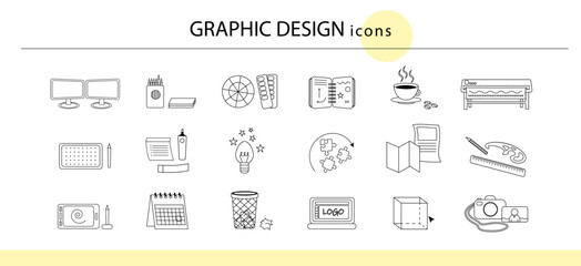 graphic design icons, icons work of a computer graphic designer