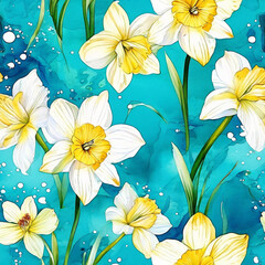  Spring  composition of daffodil flowers  - 764047630