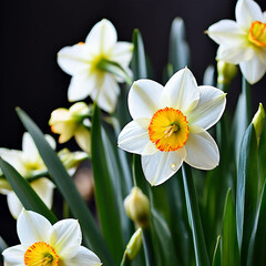  Spring  composition of daffodil flowers  - 764047681
