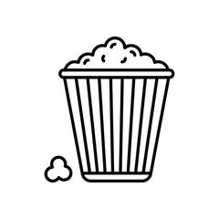 Thin Line Popcorn vector icon