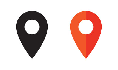 location pin icon symbol sign isolated on transparent background, map icon