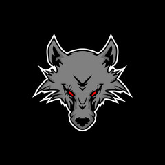 Wolf vector illustration in esport logo style. perfect for gaming teams, mascots, icons, business logos, etc.