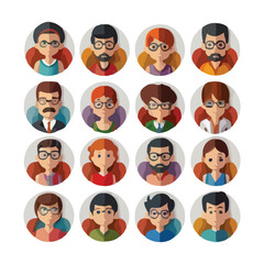  Different isomeric people vector set 