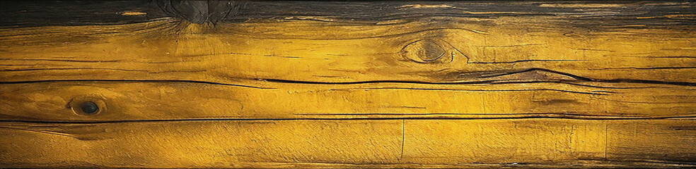 Close up Surface of a Black and Golden Yellow wood wall wooden plank board texture background with...