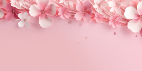 Fototapeta na wymiar pink background with flowers for wedding invitations Generative AI