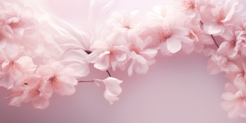 Obraz na płótnie Canvas pink background with flowers for wedding invitations Generative AI