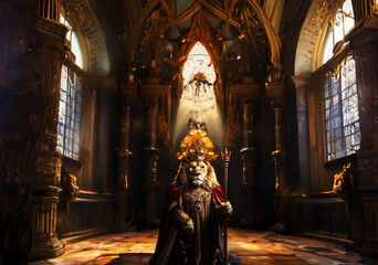 A wise king listens to his advisors. Surround yourself with wise counsel - obrazy, fototapety, plakaty