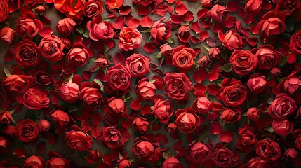 Passionate Petals: A Vibrant Red Rose Texture and Background, Perfect for Romantic or Bold Designs