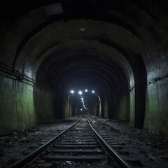Fototapeta na wymiar railway in the tunnel
