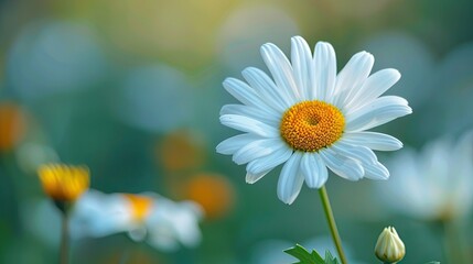 Pure Beauty: A Close-Up of a White Daisy, Symbolizing Innocence, Purity, and Serenity