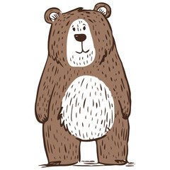 Cute Cartoon Sketch Bear