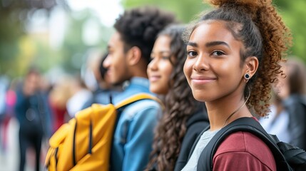 College students in a campus setting, symbolizing education, growth, and diversity


