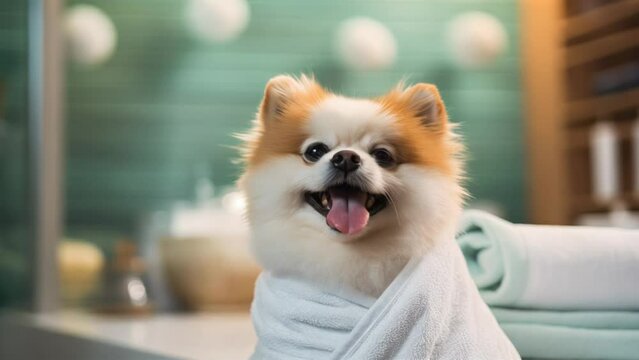 Tranquil dog spa session, pampering and grooming bliss