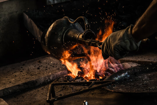 Art of Turkish Tinsmith, Sparks Flying Over Fiery Workshop