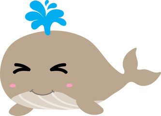 cute whale cartoon, sea animal