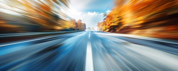 High-speed road captured in a motion blur showcasing rapid movement and flow