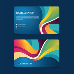CARD BUSINESS BACKGROUND ABSTRACT FULL COLOR TEMPLATE VECTOR
