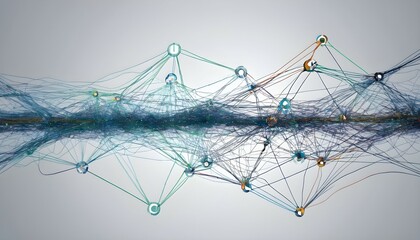 An abstract representation of data streams intertwining in a digital network.