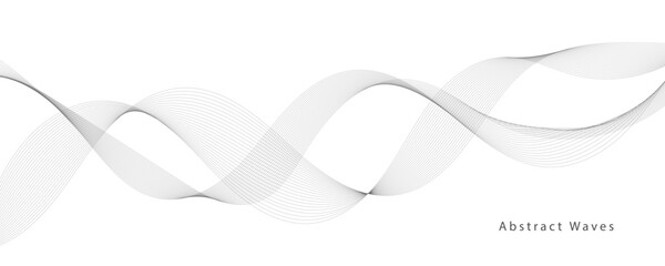 Abstract vector background with grey wavy lines