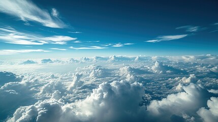 Naklejka na ściany i meble Expansive sky view with clouds, showcasing the beauty and vastness of the atmosphere