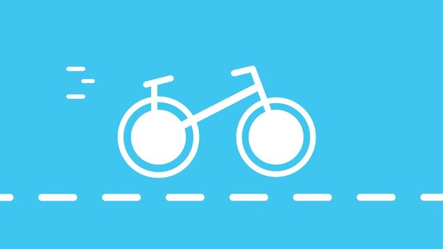 Simple Bicycle icon glyph style design, simple design logotype animation background. bicycle icon animation.