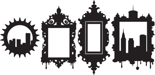 Set frames. Hand drawn vector illustration
